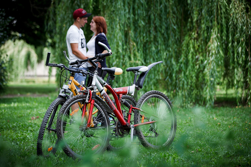 Колесо, прогулка, девушка